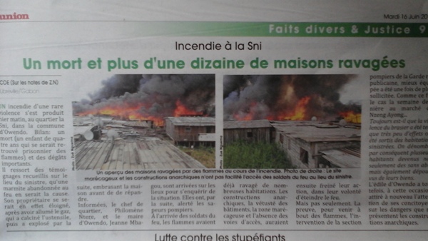 Un enfant de 4 ans serait décédé dans un violent incendie à Owendo