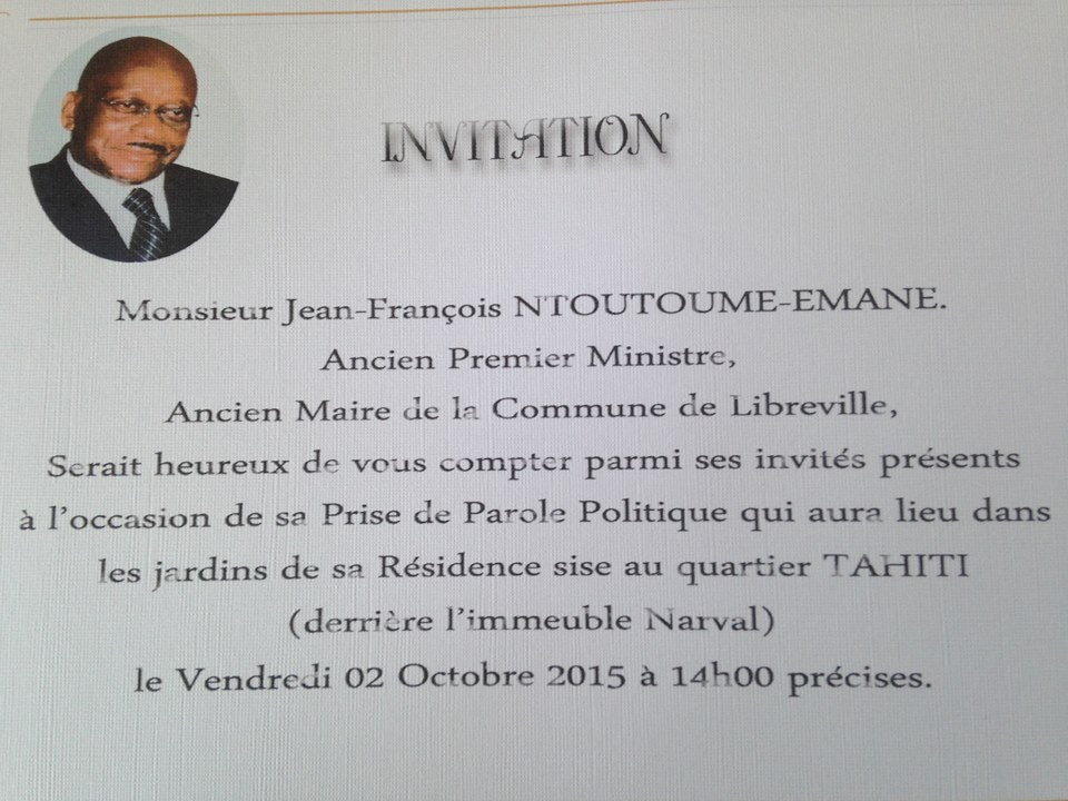 Que dira Jean François Ntoutoume Emane ce vendredi ?