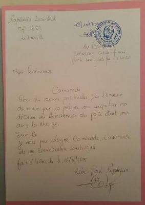 La présumée lettre de démission @ Facebook.com