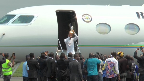 Arrivée Triomphale à Libreville du Bollon d’or Africain Pierre Emerick Aubameyang