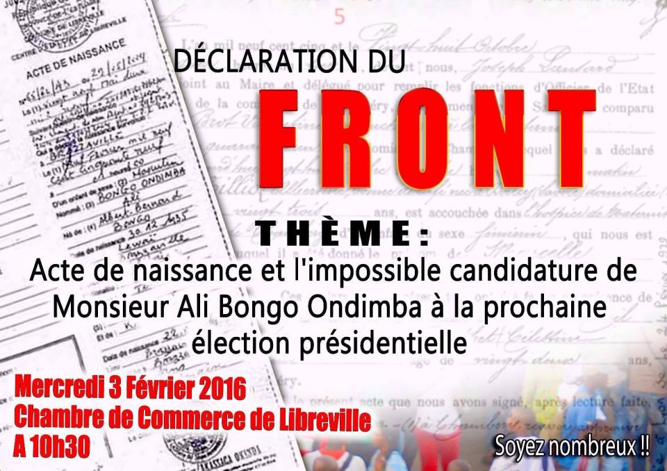 Le FUOPA de Kombila pondra mercredi une déclaration anti candidature d’Ali Bongo Ondimba