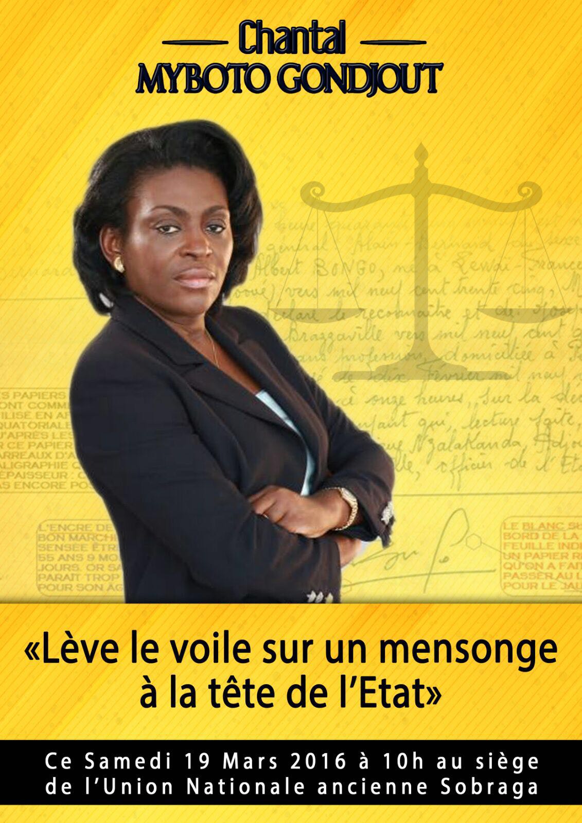 Chantal Myboto parle des secrets d’Etat samedi