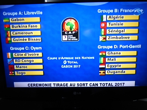 Résultat du tirage au sort de la CAN Total Gabon 2017