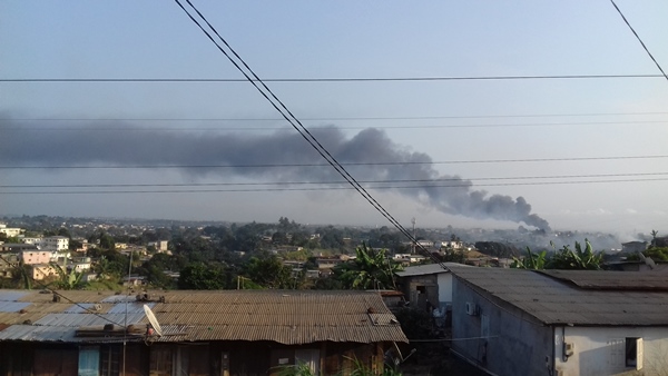 Urgent : incendie au port d’Antarès dans la périphérie de Libreville