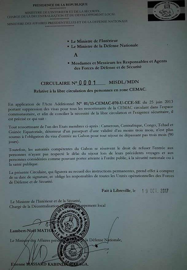 Libre circulation dans la zone CEMAC : Le Gabon rend effective la mesure sous condition d’un passeport