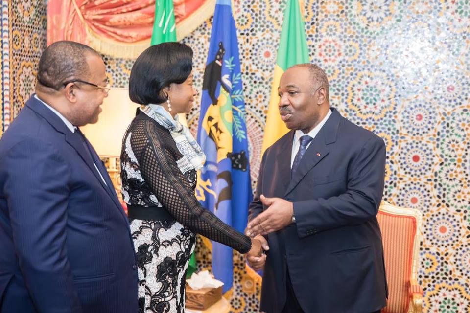Ali Bongo dans son palais à Libreville a reçu les présidents des institutions gabonaises