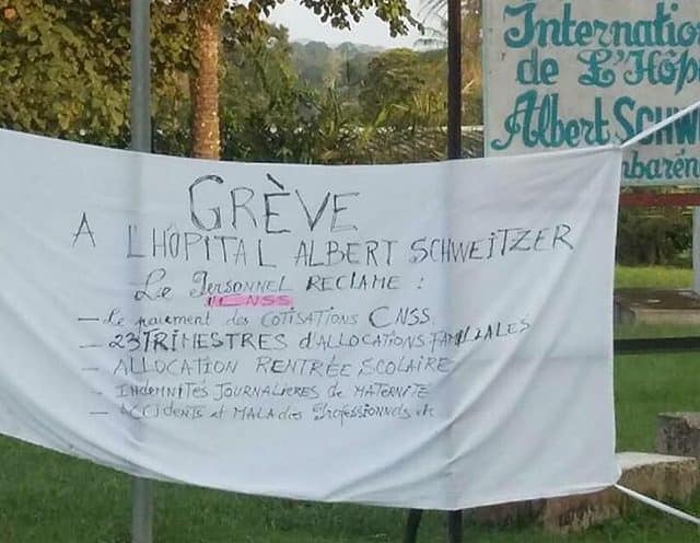Grève à l’hôpital Schweitzer de Lambaréné