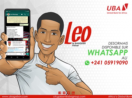UBA Gabon lance Léo, le banquier virtuel sur Whatsapp